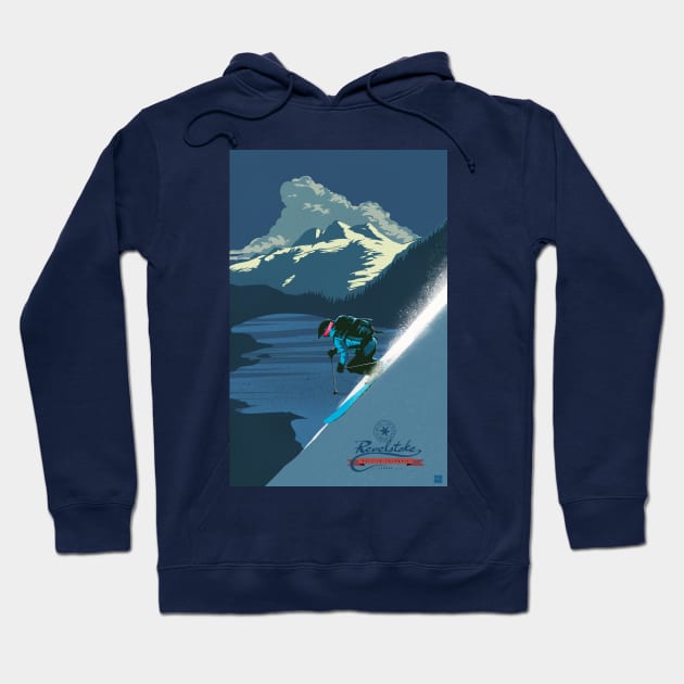 Retro ski print Revelstoke Hoodie by SFDesignstudio